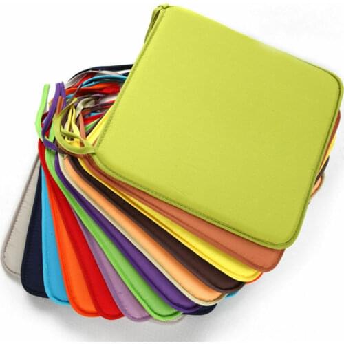 Indoor Home Textile Cushion Dining Kitchen Office Chair Cushion Soft Seat Pads Tie On Square Candy Colour 40X40CM