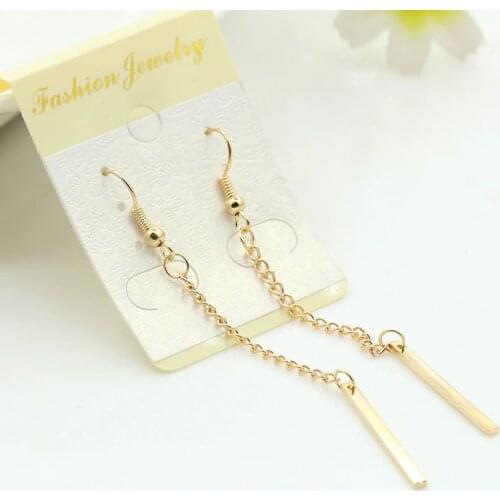 Simple Long Tassel Dangle Earrings For Women gold/silver color Drop Brincos Bijoux boucle d'oreille Statement Jewelry Earring