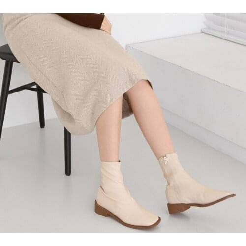 Square Head Thick Heel Short Boots Women 2020 Winter New Mid-heel 6CM/8CM All-match Fashion Boots Size 33-42