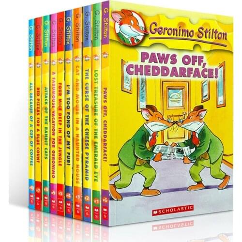 10 Books Geronimo Stilton 1-10 English Color Picture Adventure Novel Manga Comic Story Chapter Book Age 5 and up kids children