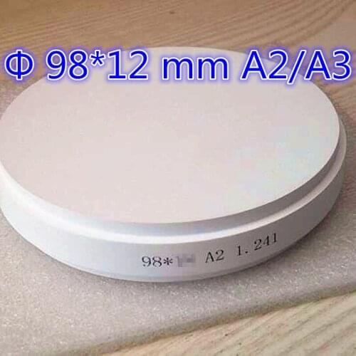10 Pieces OD98*12 MM A2/A3 Dental Zirconia Ceramic Blocks For Open CAD CAM Milling System Fixed Denture
