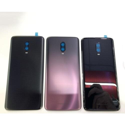 100% Original Material Glass Rear Housing Door For one plus oneplus 6T SIX Back Battery Cover Case+Camera Lens Replacement Parts