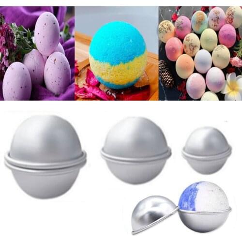 2PCS Round Aluminium Alloy Bath Bomb Molds DIY Tool Bath Bomb Salt Ball Homemade Crafting Gifts Semicircle Sphere Mold Set