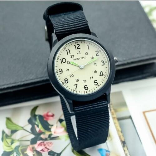 2019 luxury Brand Nazeyt Casual Military man Quartz Sport watch Soft Nylon student Male luminous hands Clock relogio masculino