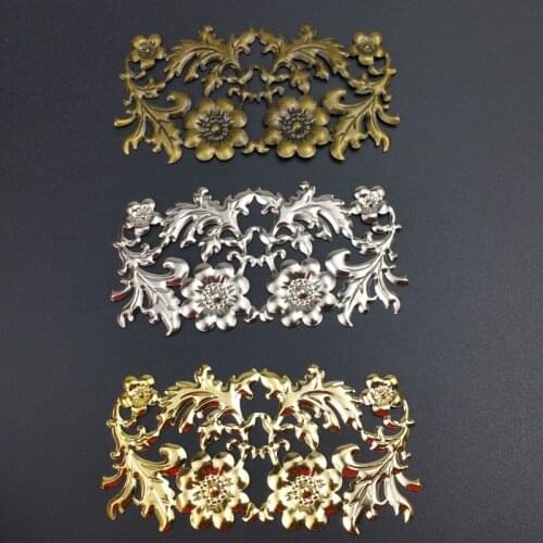 10Pcs/lot 42x86mm Filigree Metal decoration Connector For Jewelry Making DIY Accessories Pendant