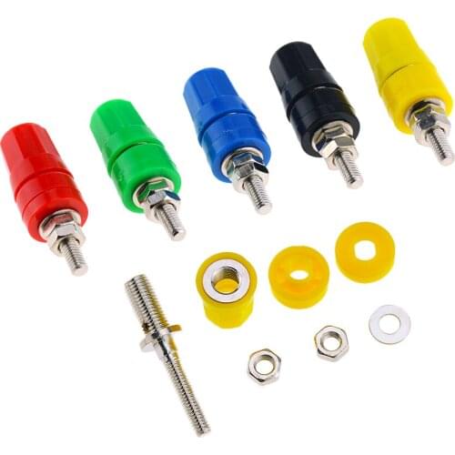 5PCS M4X36 Terminal 4mm Banana Jack Socket 20A High Current Binding Post Banana Plug Connector M4*36