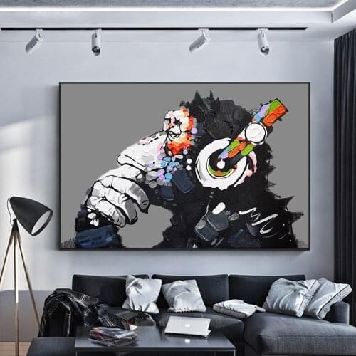 Abstract Orangutan Graffiti Art Posters And Prints Animals Monkey Canvas Paintings On the Wall Art Pictures For Kids Room Decor