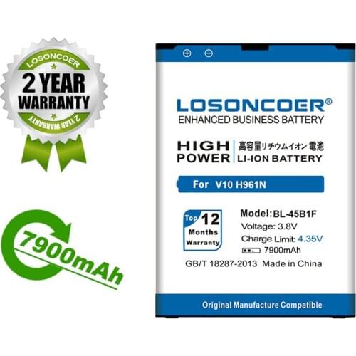LOSONCOER Battery 5700mAh BL-45B1F For LG V10 Battery H968 H961 BAK-110 F600 H961N H900 F600S F600L VS990 H901