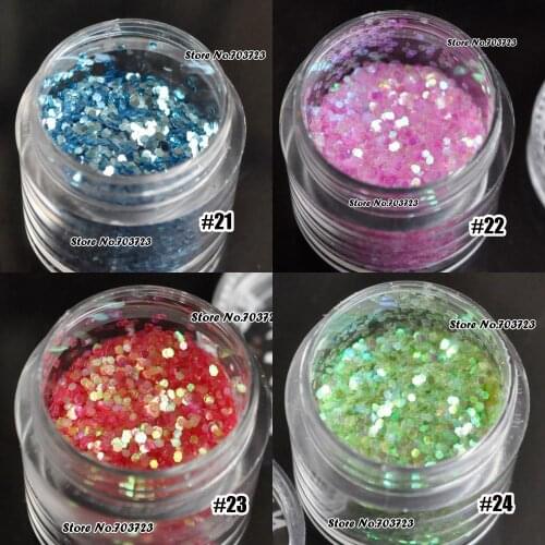 Acrylic sparkling sequins glitter nail tips design tool decorative multicolor selection N21-N24