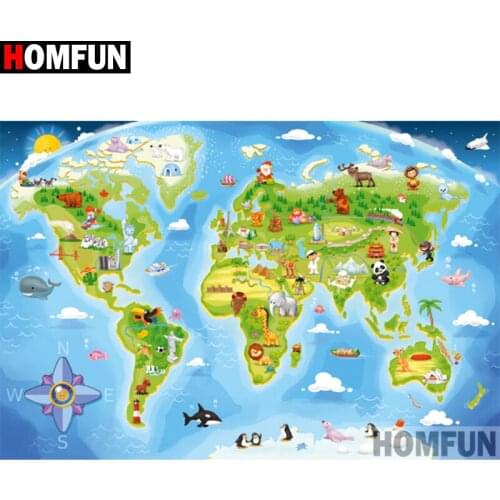 Homfun Full Square/Round Drill 5D DIY Diamond Painting "Cartoon landscape"3D Embroidery Cross Stitch Home Decor Gift A09399