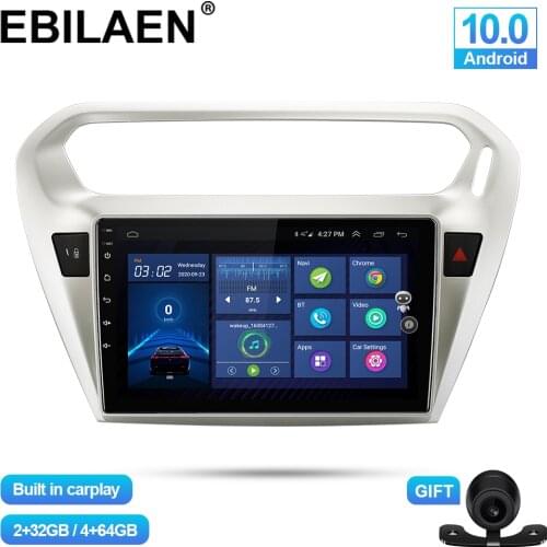 Android 10.0 Car Multimedia Player For Peugeot 301 Citroen Elysee 2014-2016 Autoradio GPS Navigation Camera WIFI IPS Screen 4G