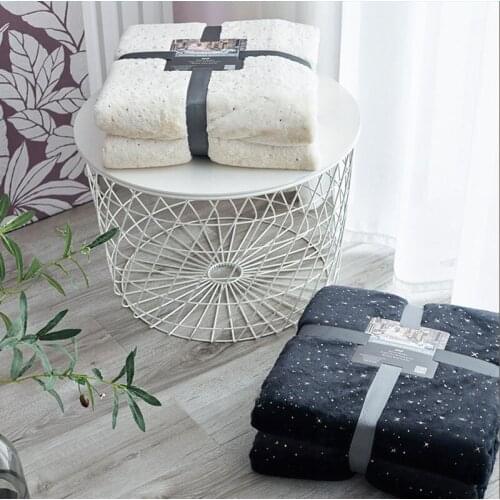 Lamb cashmere PV velvet Double layer Bronzing Starry blanket super warm soft Lunch break travel sofa throw blanket bed cover