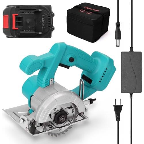 4in 21V Electric Circular Saw 0-34mm Cutting Depth Adjustable Lithium Battery Woodworking Tool Wood Board Marble Cutting Machine