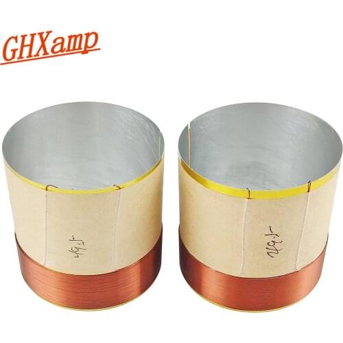 GHXAMP 49.5mm White Aluminum Woofer Speaker Voice Coil 8Ohm Bass Subwoofer Coil ASV Round Wire For Speaker Parts Diy 2pcs