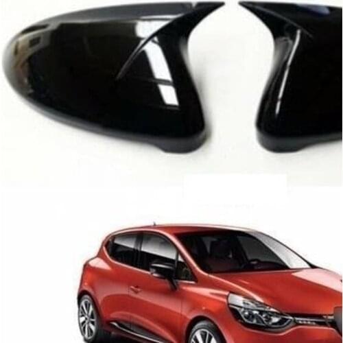 New Bat Style High Quality ABS Plastic 2 Pcs Mirror Covers Caps RearView Mirror Case Gloss Black For Renault Clio 4 2012 - 2019