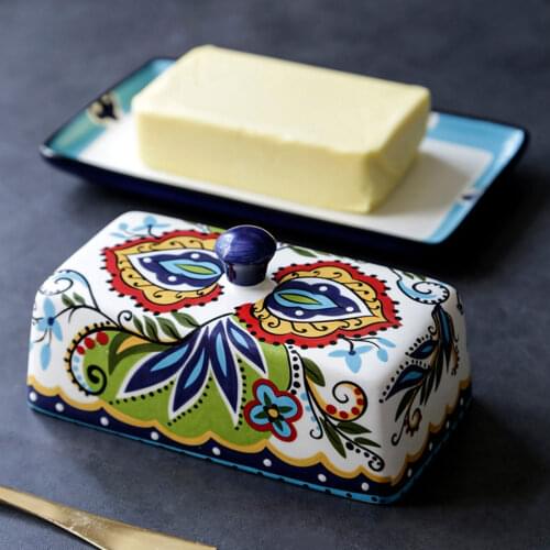 1pc Ceramic Dish Food Plate Butter Dish Cheese Box Food Dish Tableware With Cover Butter Plate Dessert Butter Plate Cheese Box