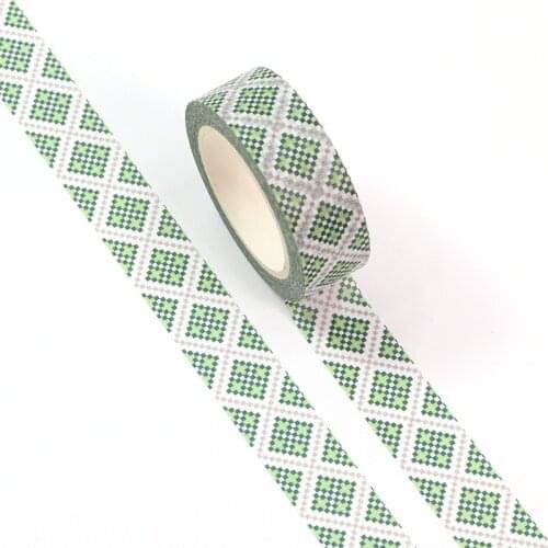 NEW 10pcs/Lot Decorative Cute Green Mosaic Washi Tapes DIY Scrapbooking Planner Adhesive Masking Tape Kawaii Stationery
