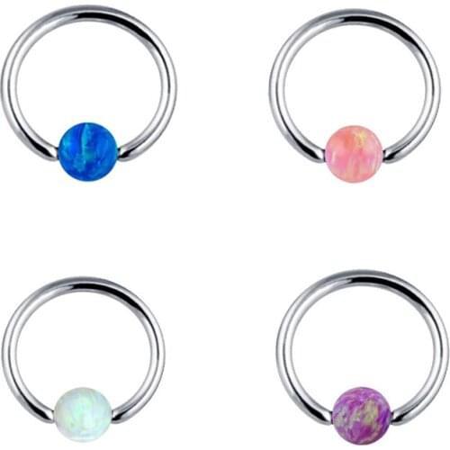 Titanium Water-Drop Shape Opal Nose Ring Ear Tragus Cartilalge S Nipple Ring Lip Piercing Body Jewelry