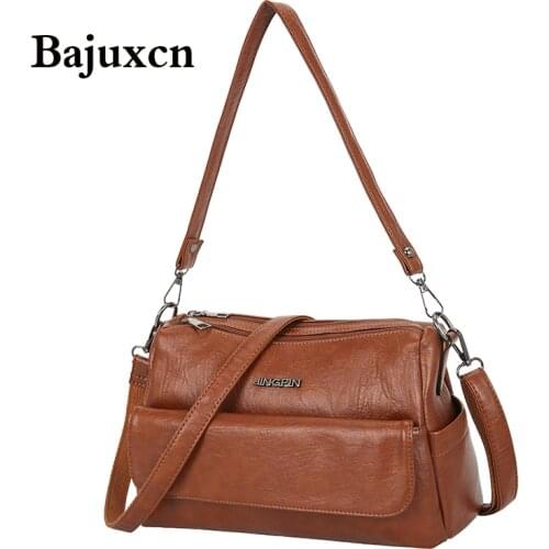 Brown fashion shoulder bag solid color soft leather small messenger bag 2021 new female bag luxury designer design handbag purse