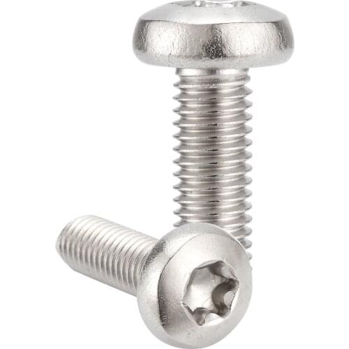 Torx 6-Lobe Pan Round Head Six Lobe Pin In Torx Security Screw Bolt 50pcsM5*/6/8/10/12/14/16-45/50mm304 Stainless Steel Screws