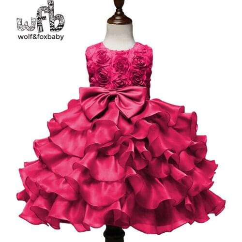 Retail 0-12 years sleeveless girl dress big bow princess summer