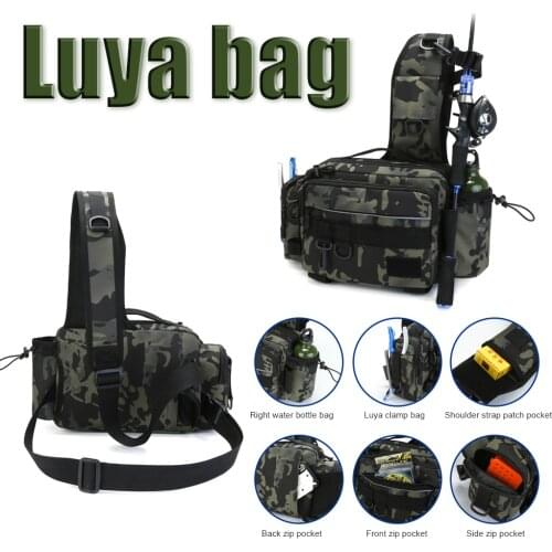 Multi-function Fishing Tackle Bags Big Shoulder Crossbody Bag Waist Pack Fish Lures Bait Kit Outdoor Sports Storage Pouch