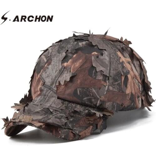 S.ARCHON Jungle Camouflage Sniper Military Hats Men Quick Dry Cotton Tactical Caps Male Paintball Multicam Airsoft Camo Army Hat