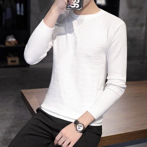 Mens Cotton Sweater Mens Fashion Sweatshirt Round Neck Knitted Pullover Autumn And Winter 2021 Mens Sweaters And Pullovers