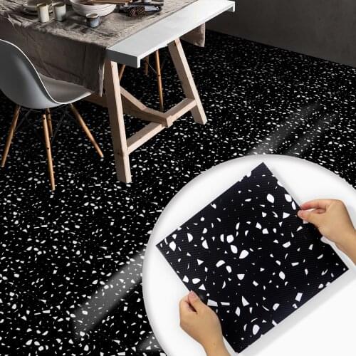 Home Floor Contact INS Style Terrazzo Simple Design Floor Stickers Waterproof Tiles Bathroom Self-adhesive Ground Decor Decals