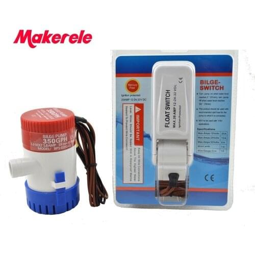 2017 NEW ! Universal Car RV Water Pumps 24V 350GPH Submersible Boat Marine Bilge Equipment with Bilge Pump Float Switch
