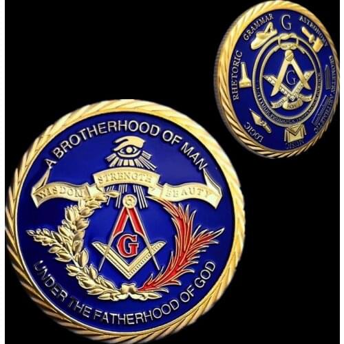 New Hot Freemasonry Masonic Challenge Coin Freemasons Brotherhood The Fatherhood Of God Mason Commemorative Coins Collectible
