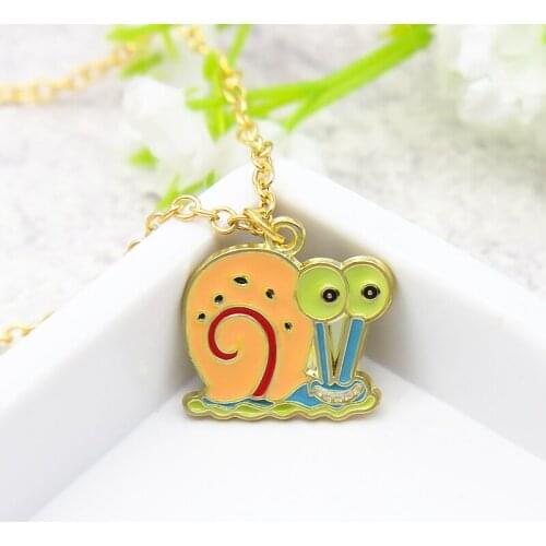 Lovely little snail Pendant Necklace Cartoon animal Enamel Necklace fashion Jewelry accessories