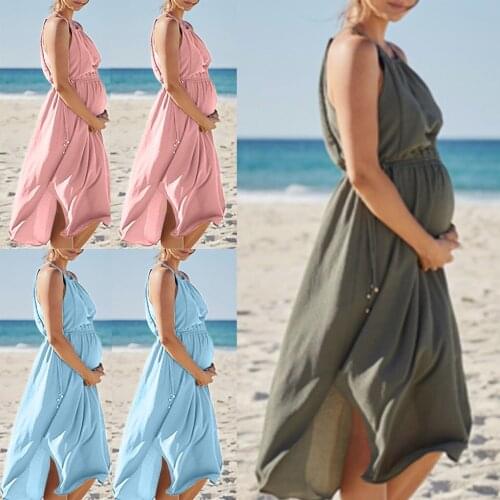 Sleeveless maternity dresses Long Strap pregnancy dress Sexy Dress for Pregnant Women gown for photo shoot fashion loose skirts