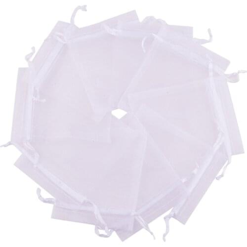 100pcs 15x10mm Rectangle Jewelry Packing Drawable Pouches Candy Jewelry Party Wedding Favor Present Organza Gift Bags F70