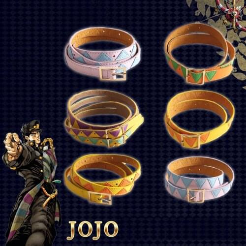 Adjustable JOJO JoJos Bizarre Adventure Kujo Jotaro Cosplay Belts Cosplay Costume Props Fashion Ripple Belt Casual PU Waistband