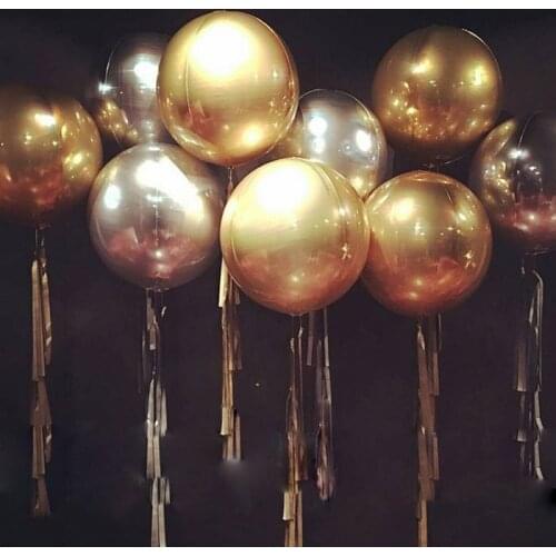 ROse Gold Silver 4D Round Foil Balloons Wedding Birthday Party Decoration Helium Inflatable Baloons Globos Balloons Toys