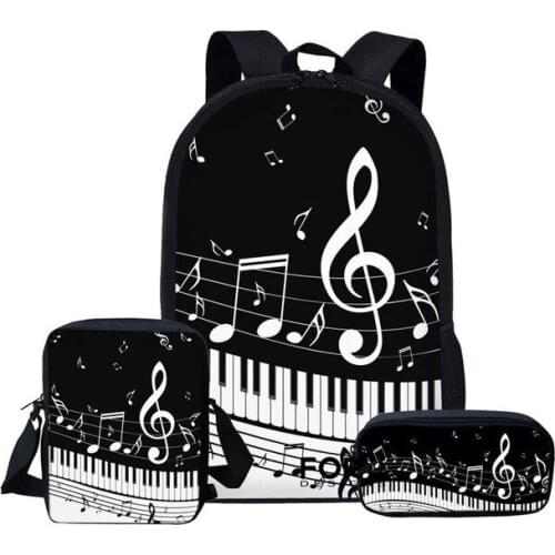3pcs/set School Bags for Kids Piano keyboard Custom pattern School Backpack Children Primary Book Bags Child Shoulder Bags