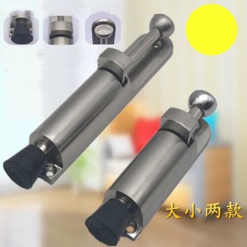 Heavy Duty Door Holder Zinc Alloy Soft Rubber Foot Spring Loaded Easily Step-On Door Stopper Holder w/ Screw Silver