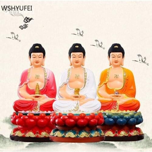Traditional Smiley Buddha Statue Model Resin Ornaments Living Room Wine Cabinet Feng Shui Decoration Buddha Hall Accessories