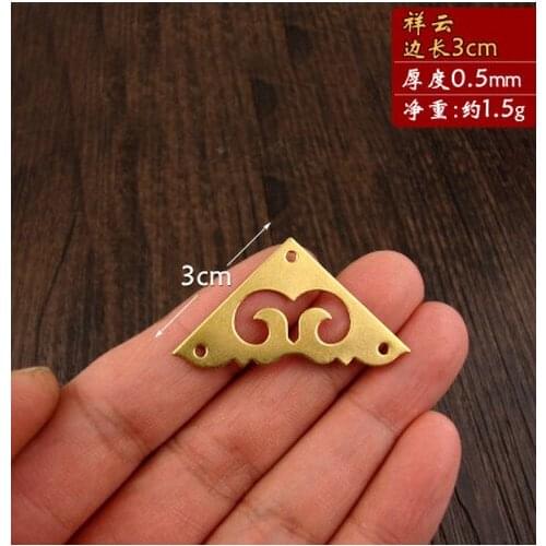 Corner Brackets Chinese style antique copper jewelry box door corner angle copper decorative trim