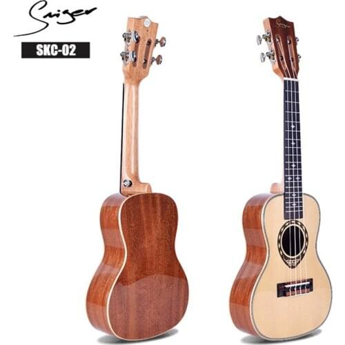 Smiger Spruce Ukulele SKC-02 24 Inch Concert Hawaii Ukulele High-Gloss Die-cast Mahogany Neck 4 Strings Guitar Music Instrument