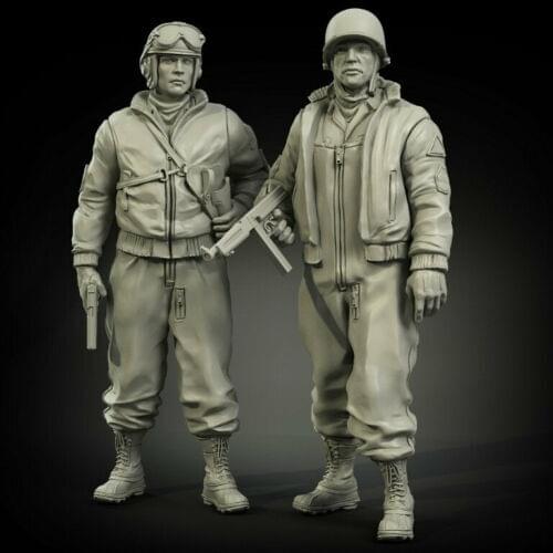 Unassambled 1/35 ancient us Officers with Clothes Set include 2 Resin figure miniature model kits Unpainted