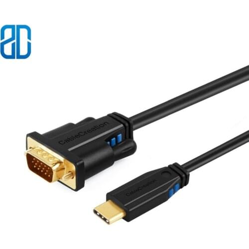 USB-C to VGA Type C ((Thunderbolt 3 Compatible) to VGA Cable Compatible for MacBook Pro/MacBook Air/iPad Pro 2018/iMac 2017