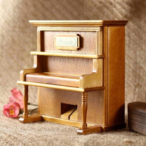 Handmade Vertical Piano Music Box WoodenCreative for Girls Girlfriend Girlfriends 2021 New Year Christmas Holiday Birthday Gift