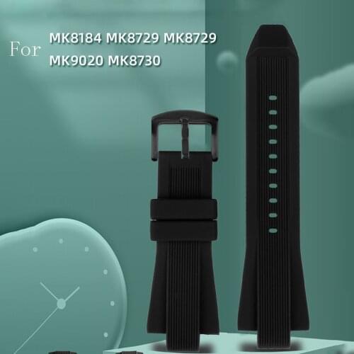Convex silicone watchband 29 * 13mm for M-ichael kors mk8184 8729 9020 convex silicone watch strap accessories Waterproof chain