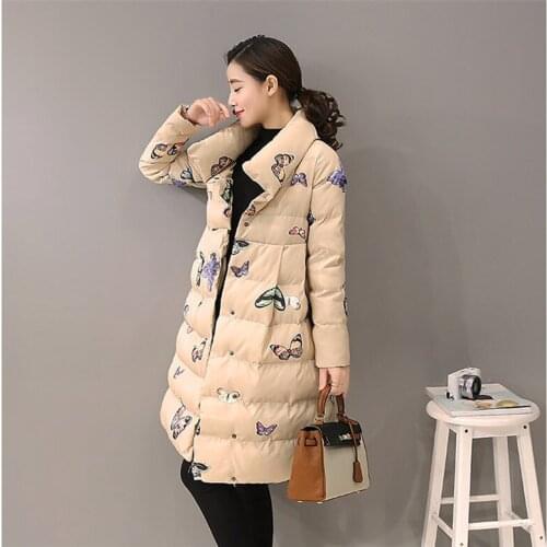 Parkas Mujer Invierno 2020 Womens Print Winter Coat Stand Collar Womens Jackets Padded Women Parka Abrigo Mujer WXF378