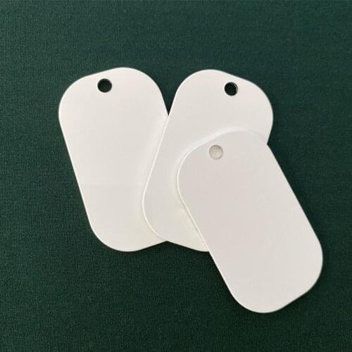 50 Pieces Thick White Blank Dog Tag Polymer Military Sublimation Dye Heat Thermal Transfer Sublimation Blank Dog Name Tags