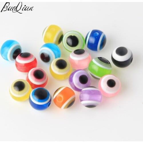Evil Striped Eye Round Resin Spacer Beads for Jewelry DIY Making Handmade Necklace Bracelet Accessories 6 8 10mm
