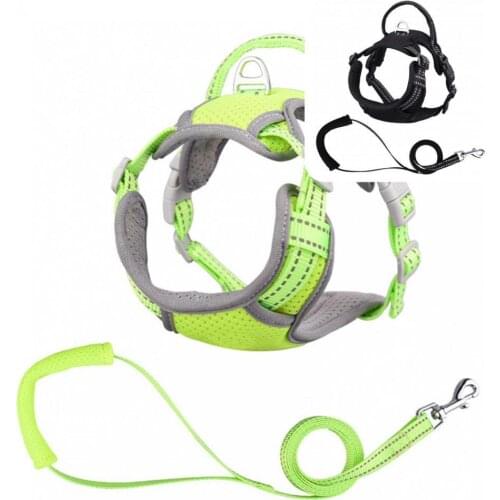 1 Set Practical Adjustable Dog Vest Chest Strap Leash Kit Lightweight Pet Traction Leash High-strength Pet Accessories