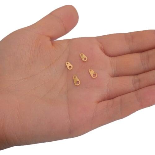 1Pc Small Connectors DIY Jewelry Accessories 18K Gold Plated Copper Tail Chain Hanging Piece Extender Chain Connector Components